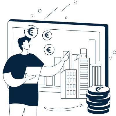 Banquier présente le crédit immobilier pour le financement d’un bien