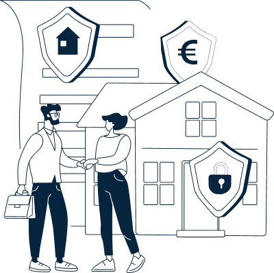 Assureur serrant la main de son client pour la mise en place des assurances PNO