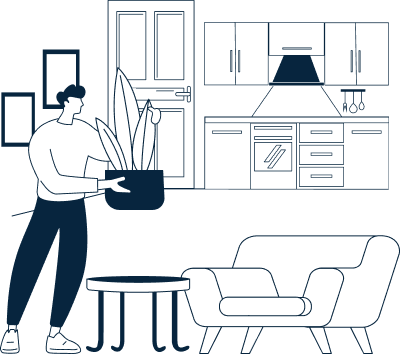 Intérieur d’un logement équipé prêt à accueillir des locataires