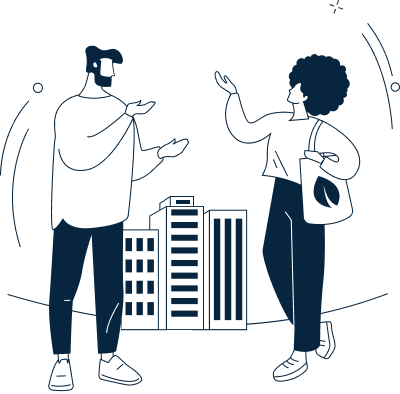 Un couple discute pendant leur recherche d’un emplacement idéal pour un investissement locatif